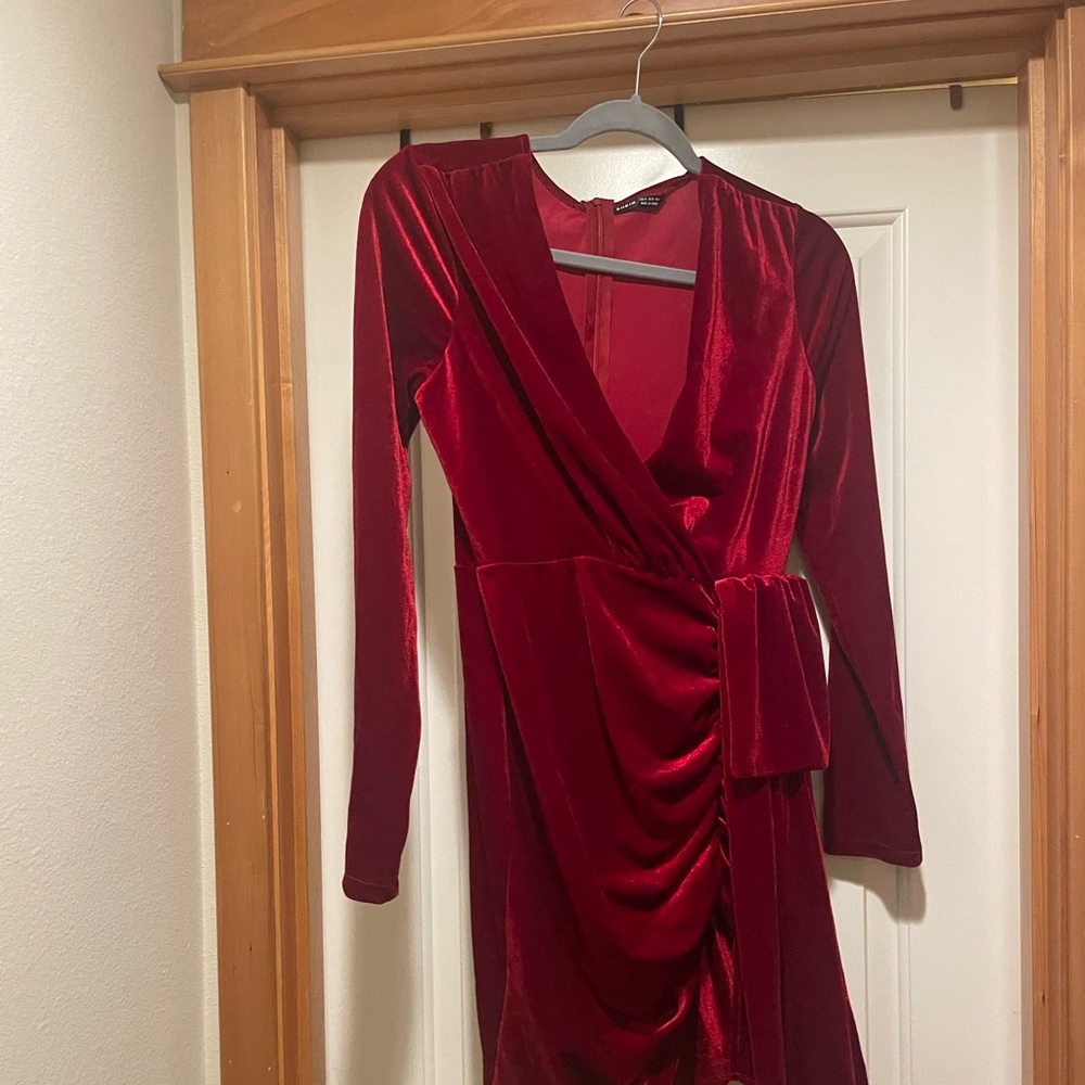 Red velvet dress